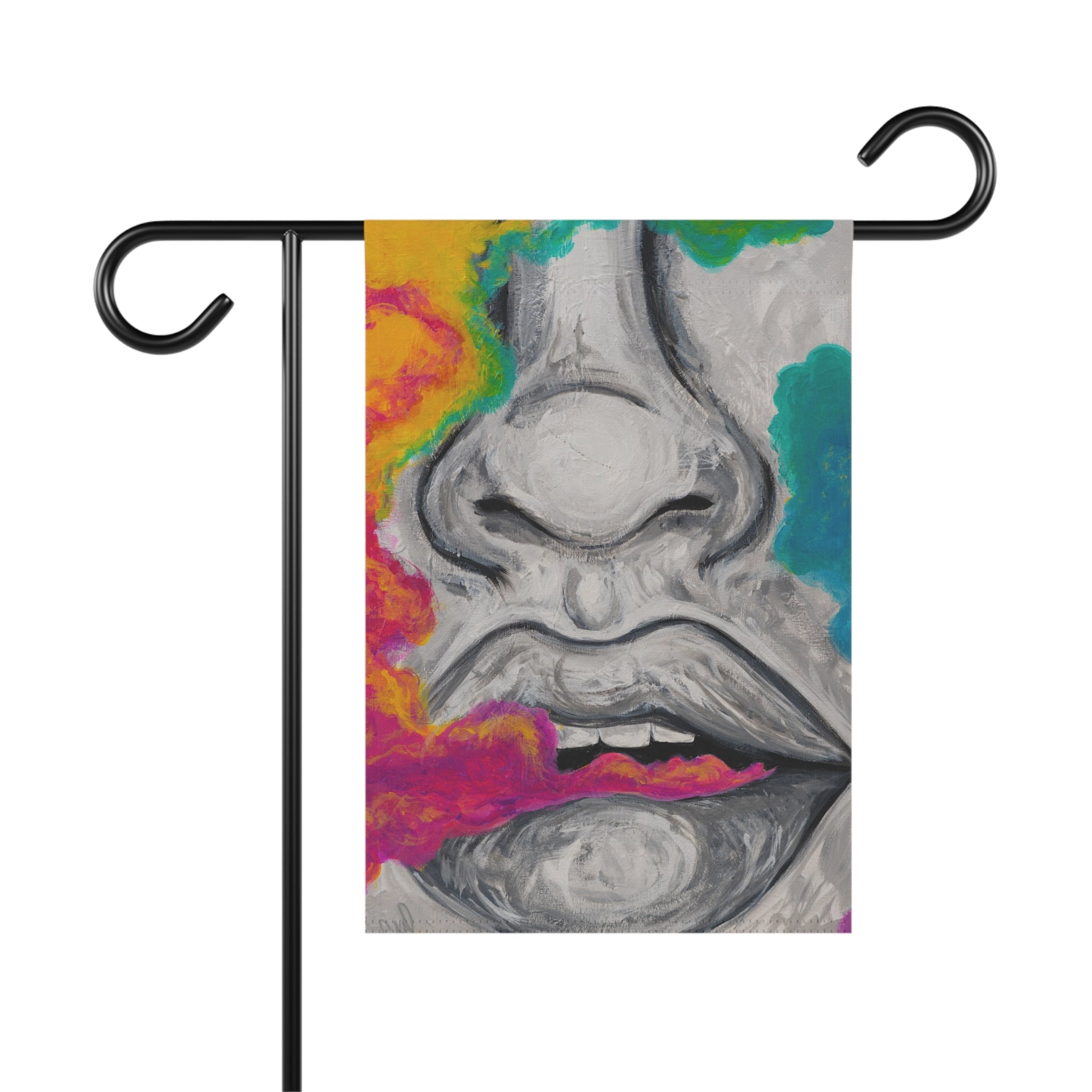 "Just Breathe"- Abstract Lip Art Garden Flag