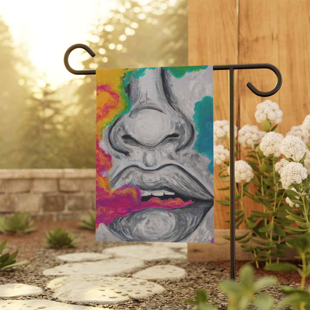 "Just Breathe"- Abstract Lip Art Garden Flag