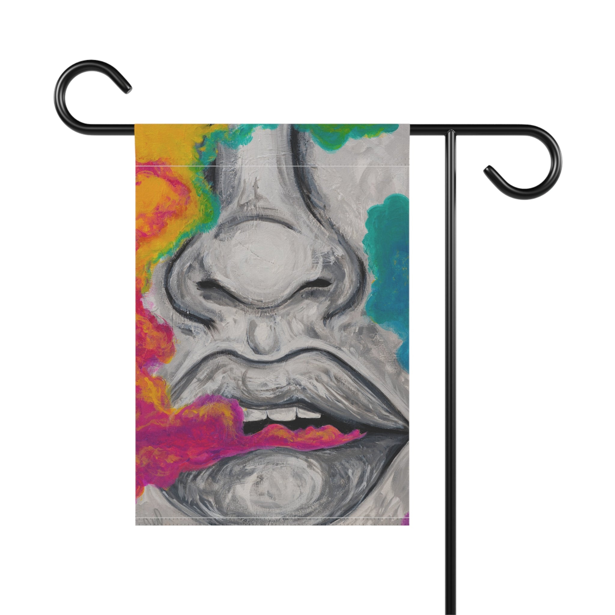 "Just Breathe"- Abstract Lip Art Garden Flag