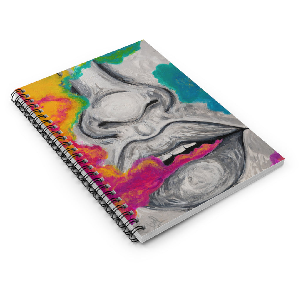 "Just Breathe"- Abstract Smoke Lips Spiral Notebook