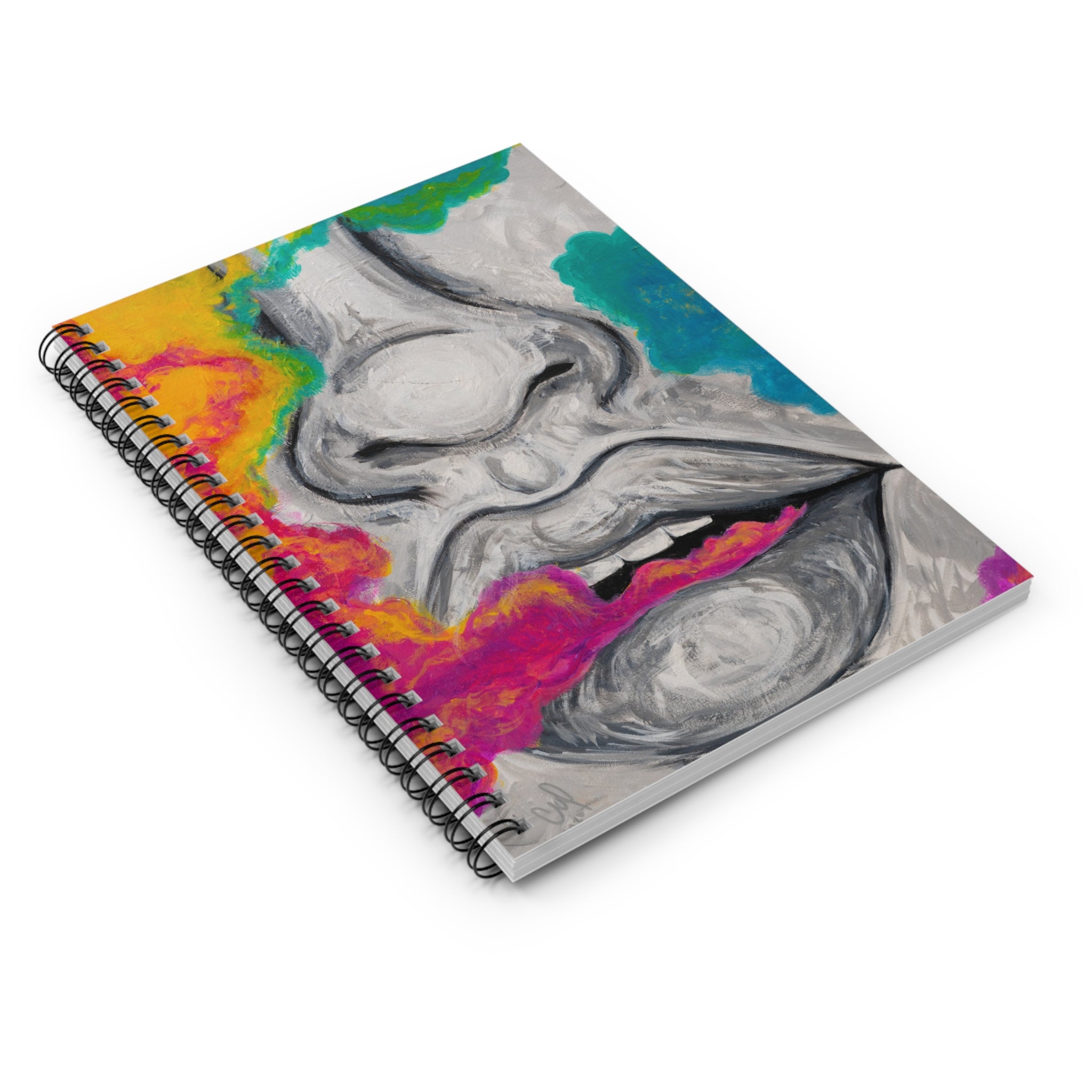 "Just Breathe"- Abstract Smoke Lips Spiral Notebook