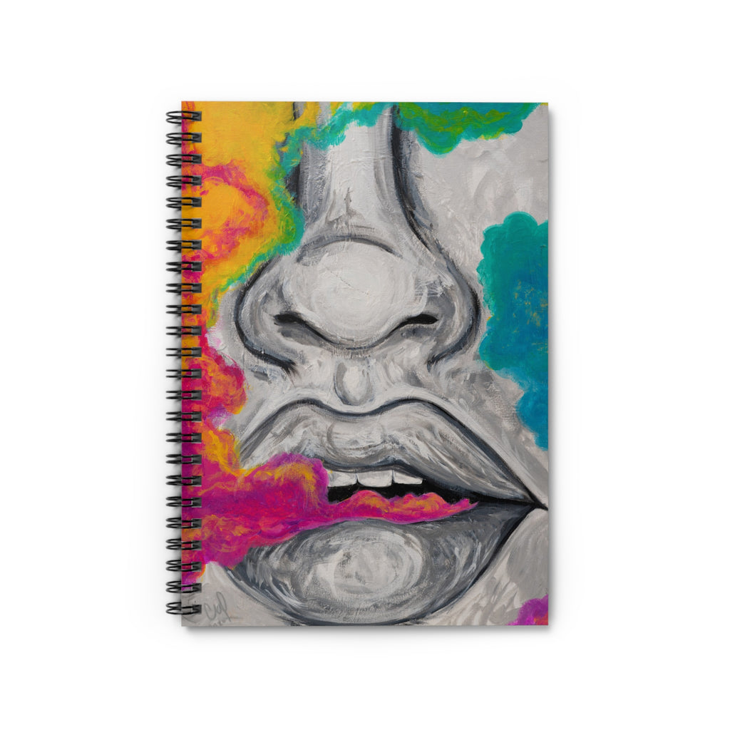 "Just Breathe"- Abstract Smoke Lips Spiral Notebook